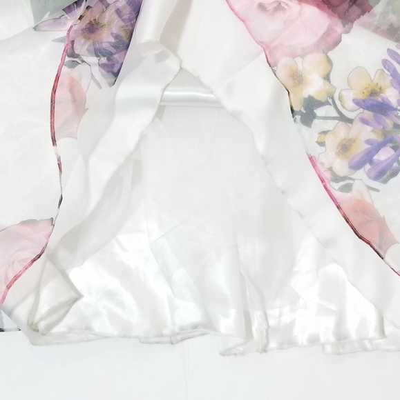 B Darlin White Floral Organza Prom Dress 11/12 - Picture 12 of 13